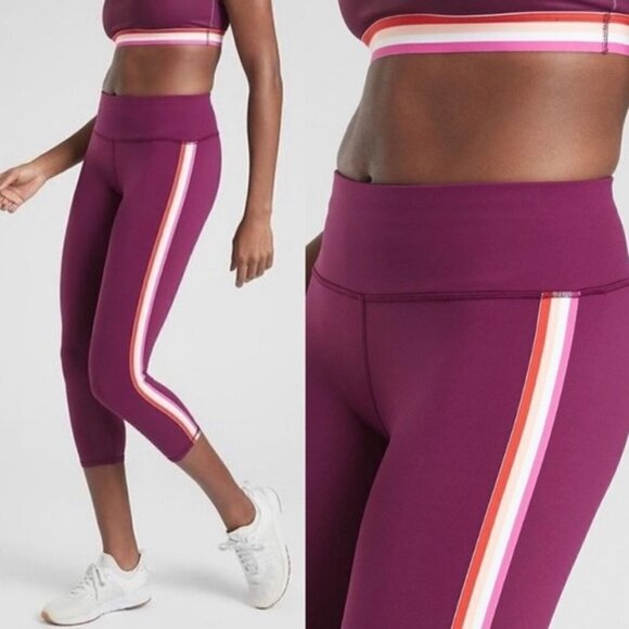 Athleta‎ Contender Striped Tux Capri Leggings XS - Picture 1 of 8